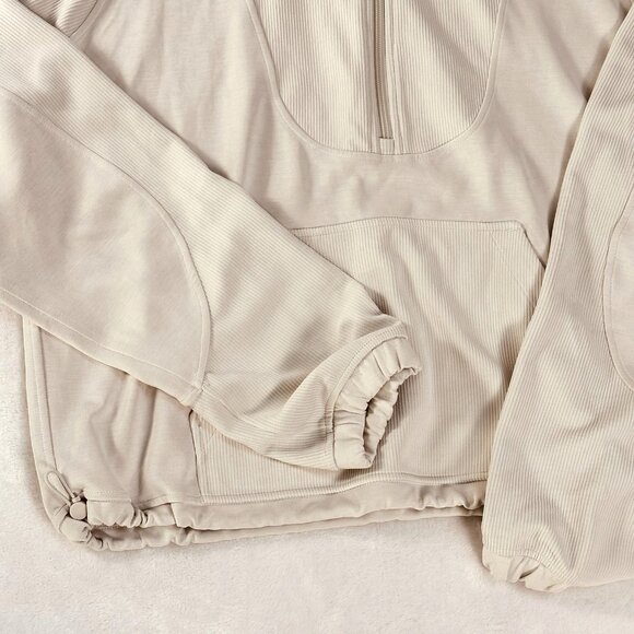 Lululemon Womens Brushed Softstreme Ribbed Half Zip Cream Size 12 Scandi Core - Picture 10 of 12